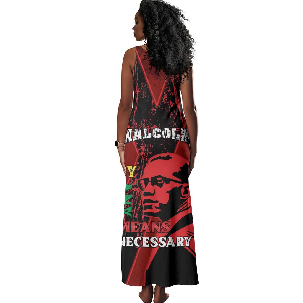 Malcolm X By Any Means Necessary Tank Maxi Dress Retro Style
