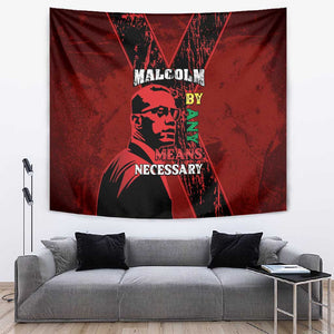 Malcolm X By Any Means Necessary Tapestry Retro Style
