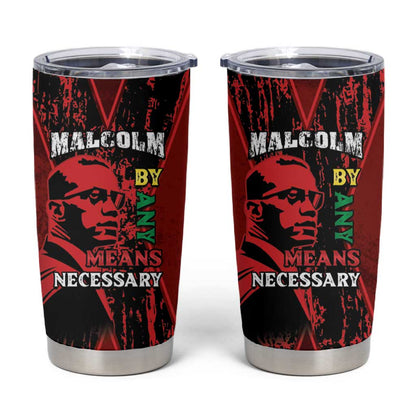 Malcolm X By Any Means Necessary Tumbler Cup Retro Style