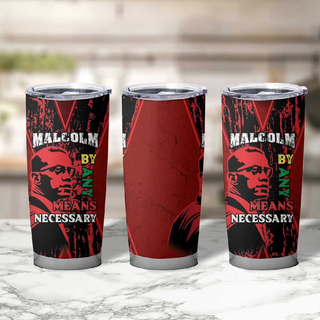 Malcolm X By Any Means Necessary Tumbler Cup Retro Style