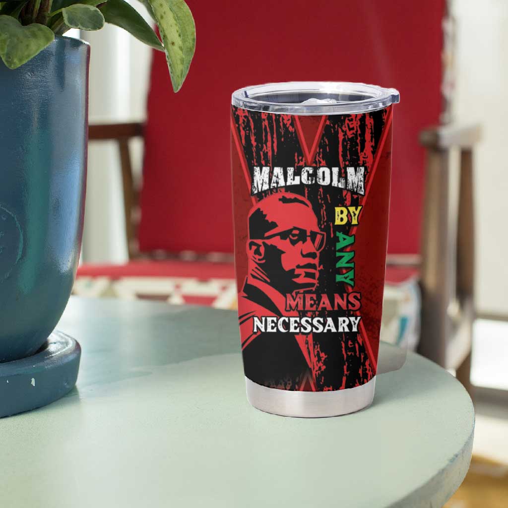 Malcolm X By Any Means Necessary Tumbler Cup Retro Style