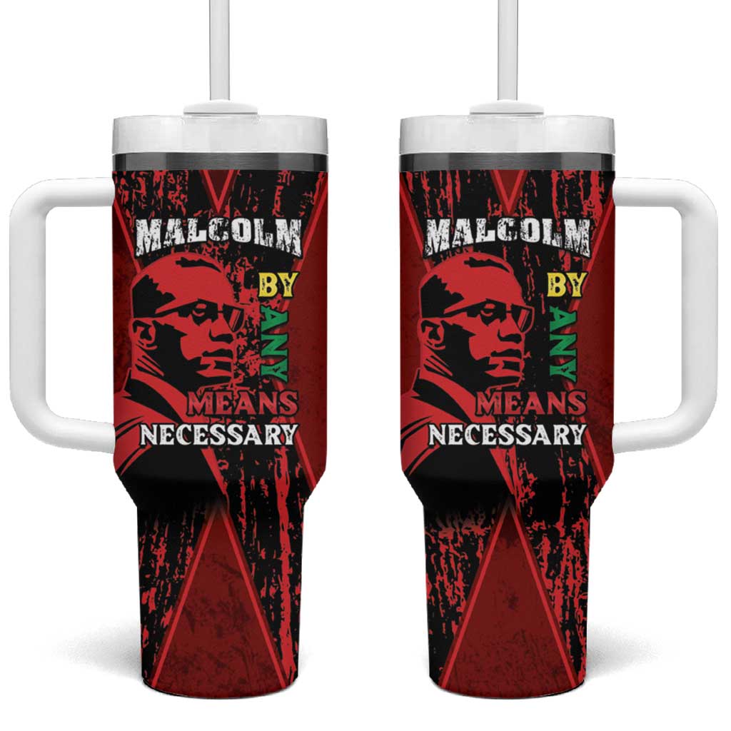 Malcolm X By Any Means Necessary Tumbler With Handle Retro Style