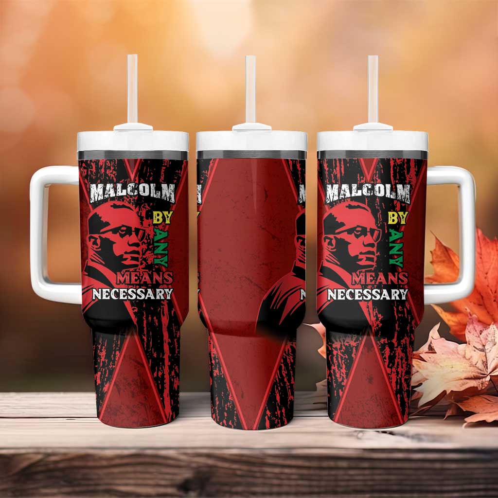 Malcolm X By Any Means Necessary Tumbler With Handle Retro Style