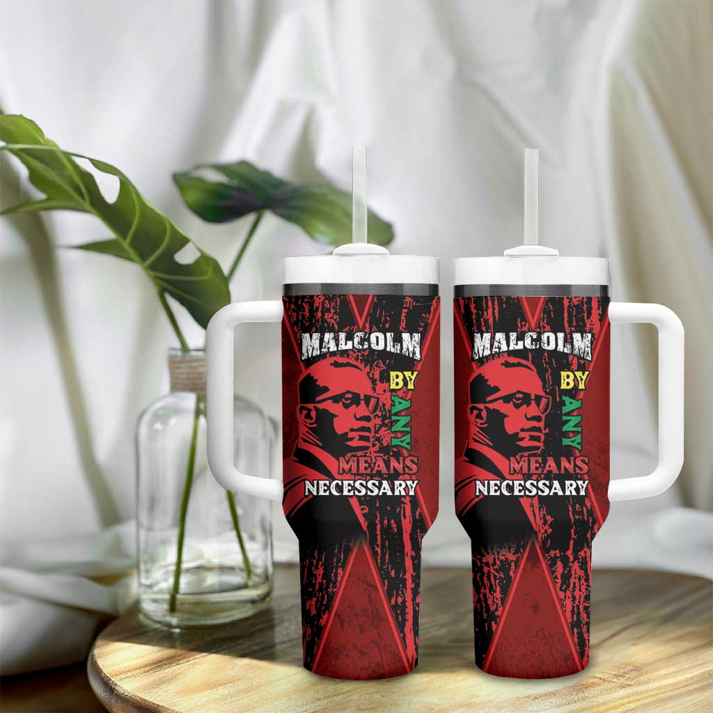Malcolm X By Any Means Necessary Tumbler With Handle Retro Style
