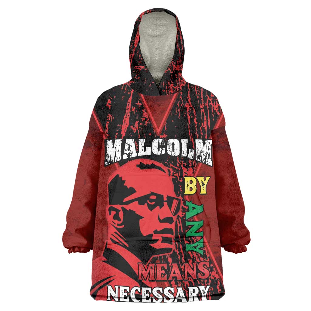 Malcolm X By Any Means Necessary Wearable Blanket Hoodie Retro Style