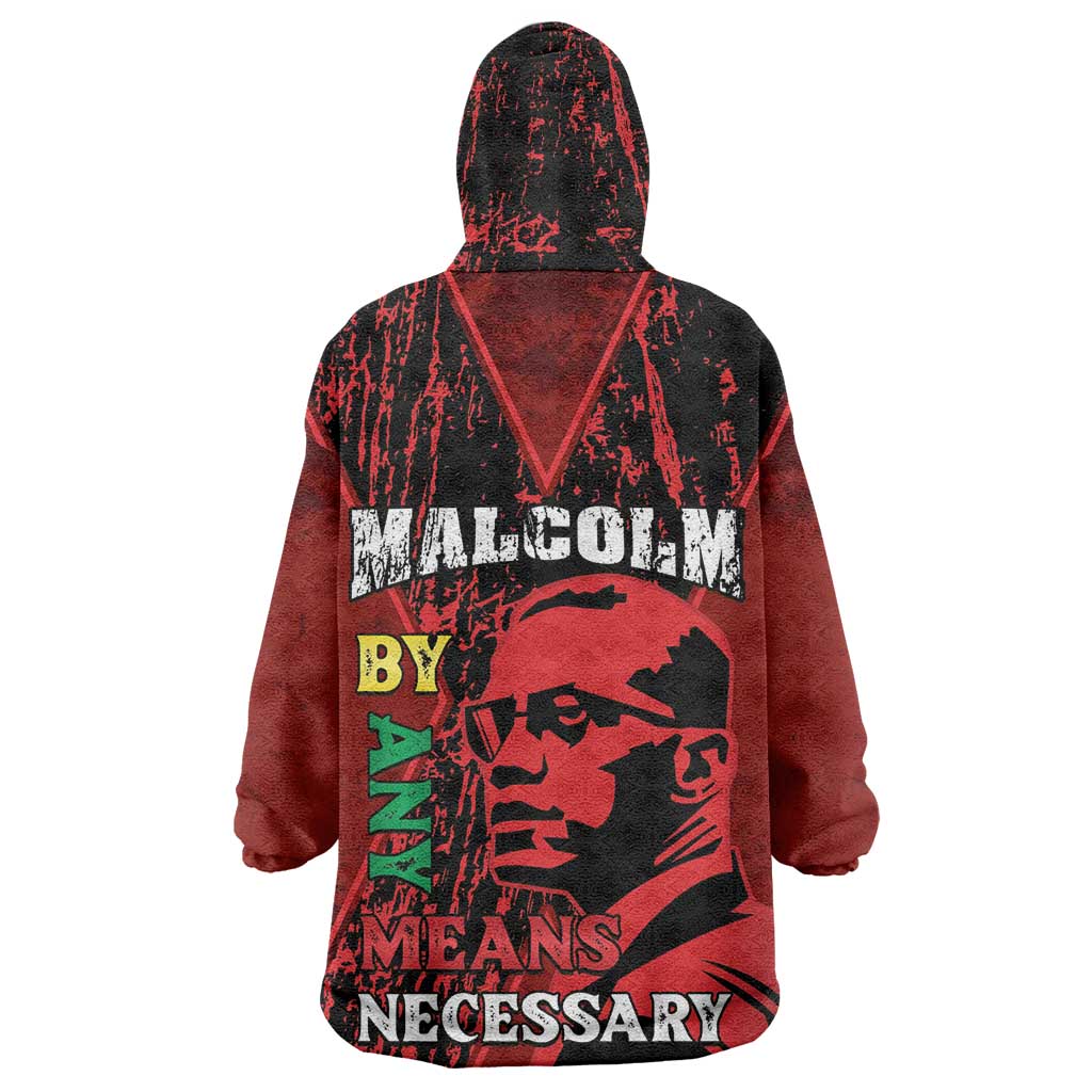 Malcolm X By Any Means Necessary Wearable Blanket Hoodie Retro Style