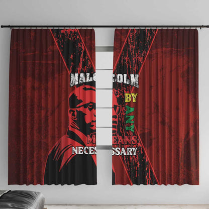 Malcolm X By Any Means Necessary Window Curtain Retro Style
