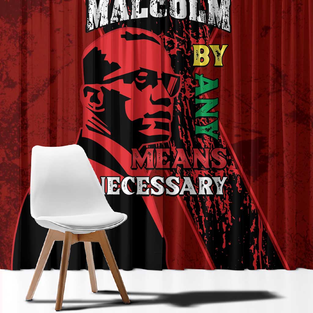 Malcolm X By Any Means Necessary Window Curtain Retro Style