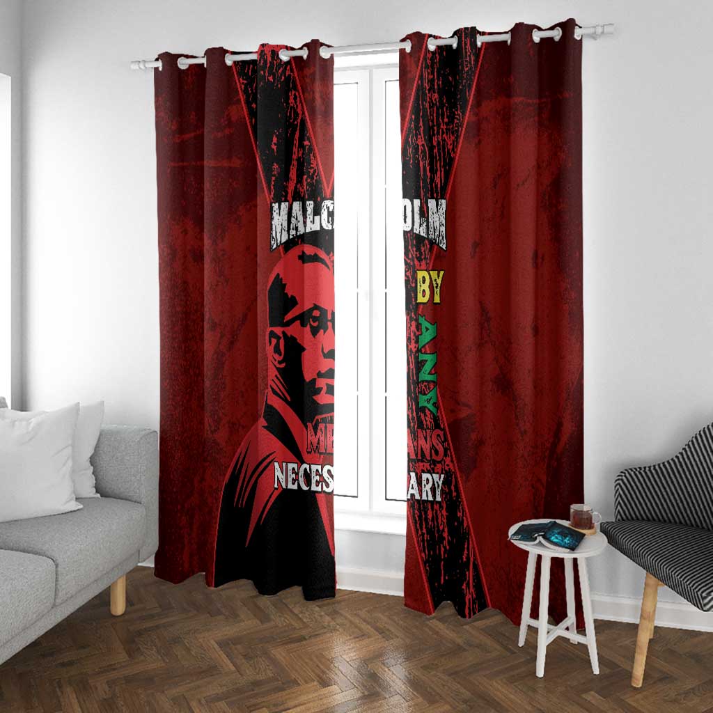 Malcolm X By Any Means Necessary Window Curtain Retro Style