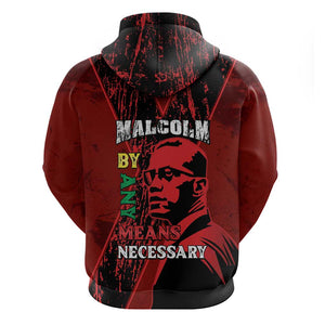 Malcolm X By Any Means Necessary Zip Hoodie Retro Style