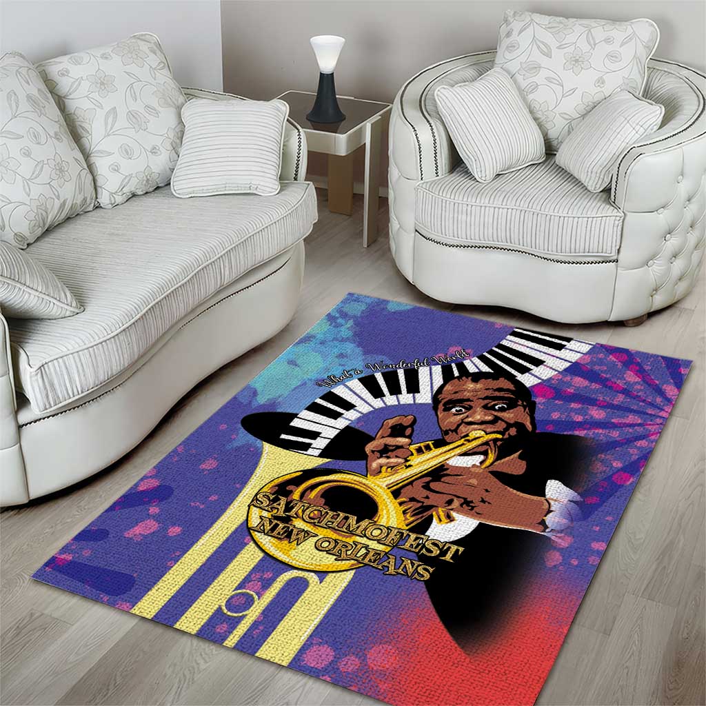 Satchmofest What a Wonderful World Area Rug King Of Jazz SummerFest - African Pride