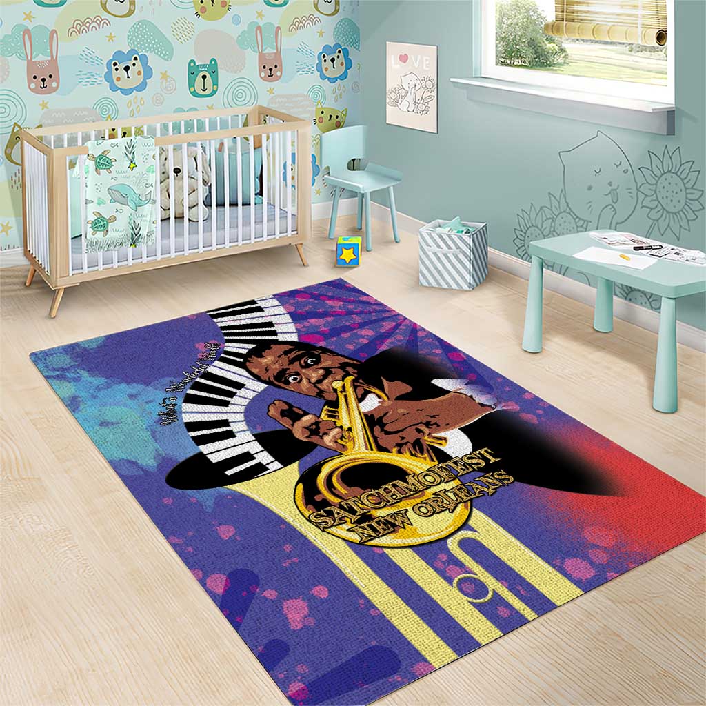 Satchmofest What a Wonderful World Area Rug King Of Jazz SummerFest - African Pride