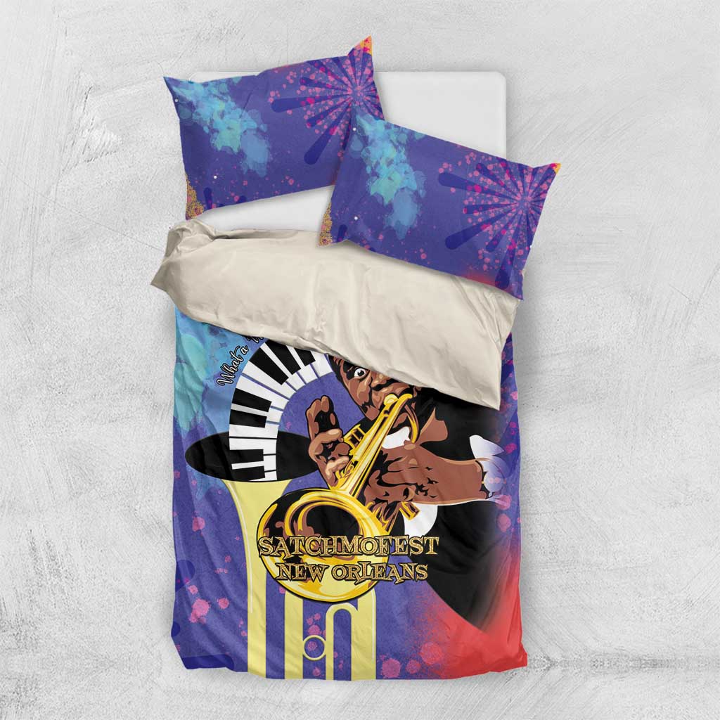 Satchmofest What a Wonderful World Bedding Set King Of Jazz SummerFest - African Pride