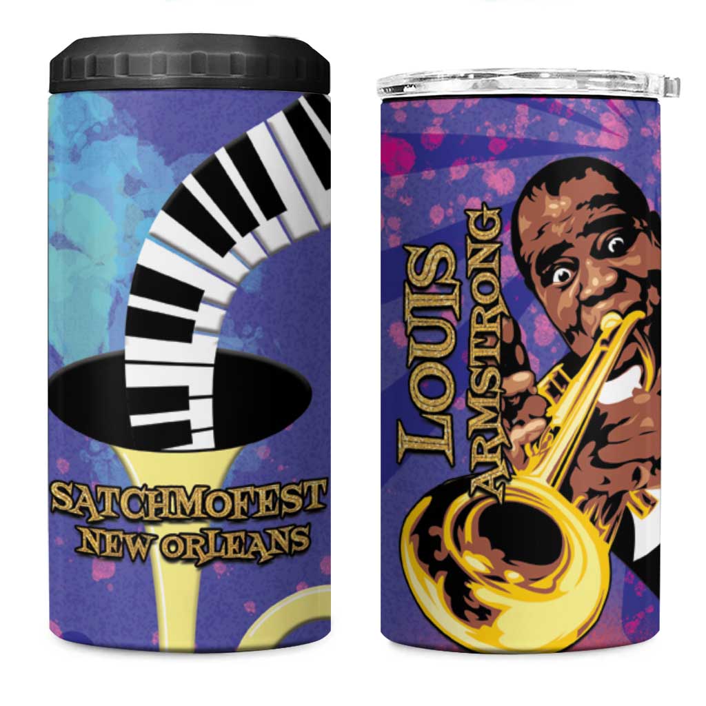 Satchmofest What a Wonderful World 4 in 1 Can Cooler Tumbler King Of Jazz SummerFest - African Pride