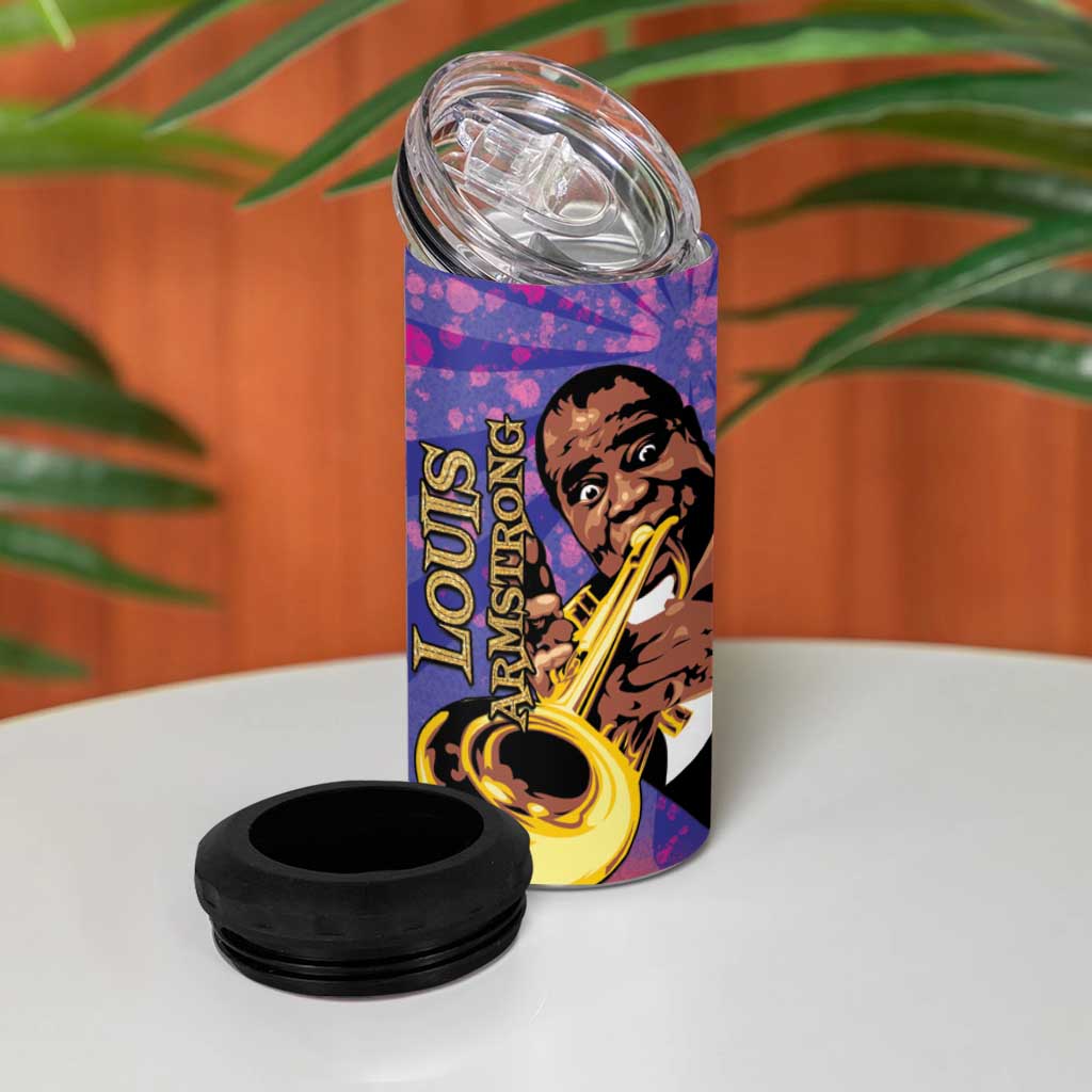 Satchmofest What a Wonderful World 4 in 1 Can Cooler Tumbler King Of Jazz SummerFest - African Pride