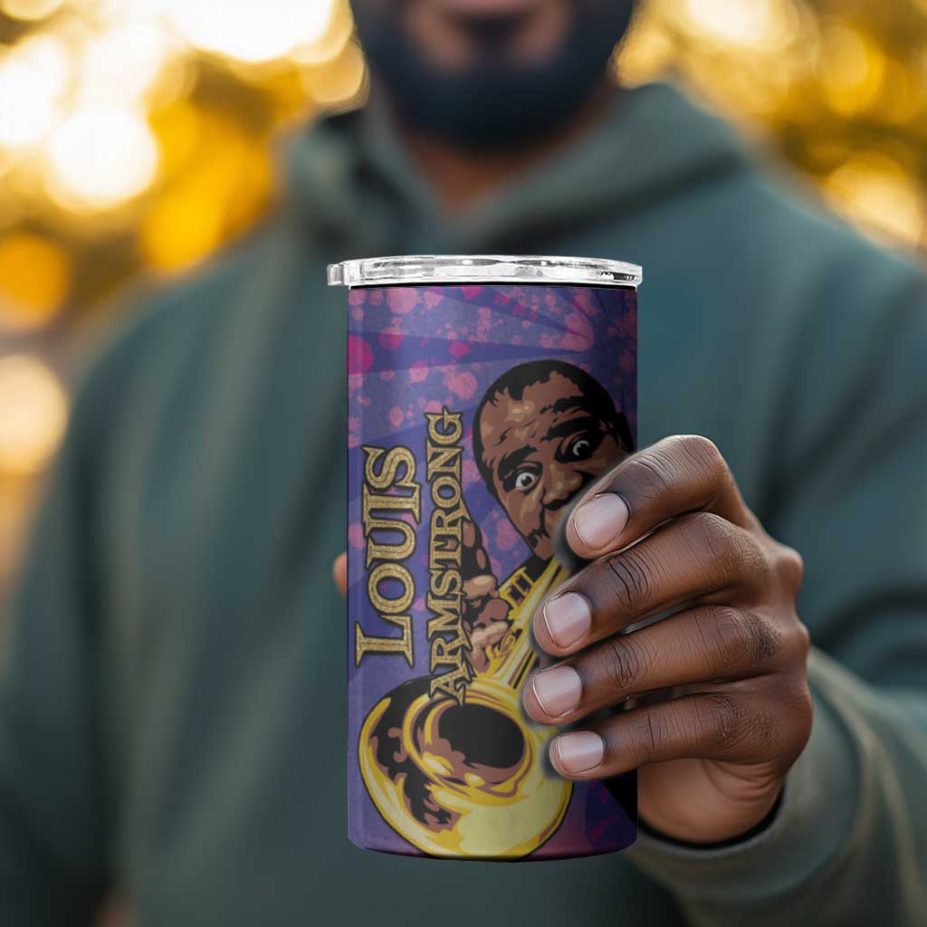 Satchmofest What a Wonderful World 4 in 1 Can Cooler Tumbler King Of Jazz SummerFest - African Pride