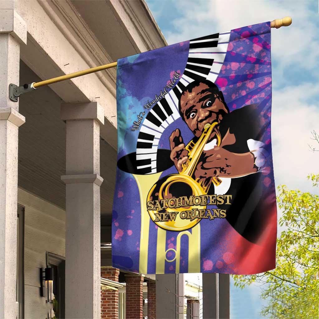 Satchmofest What a Wonderful World Garden Flag King Of Jazz SummerFest - African Pride