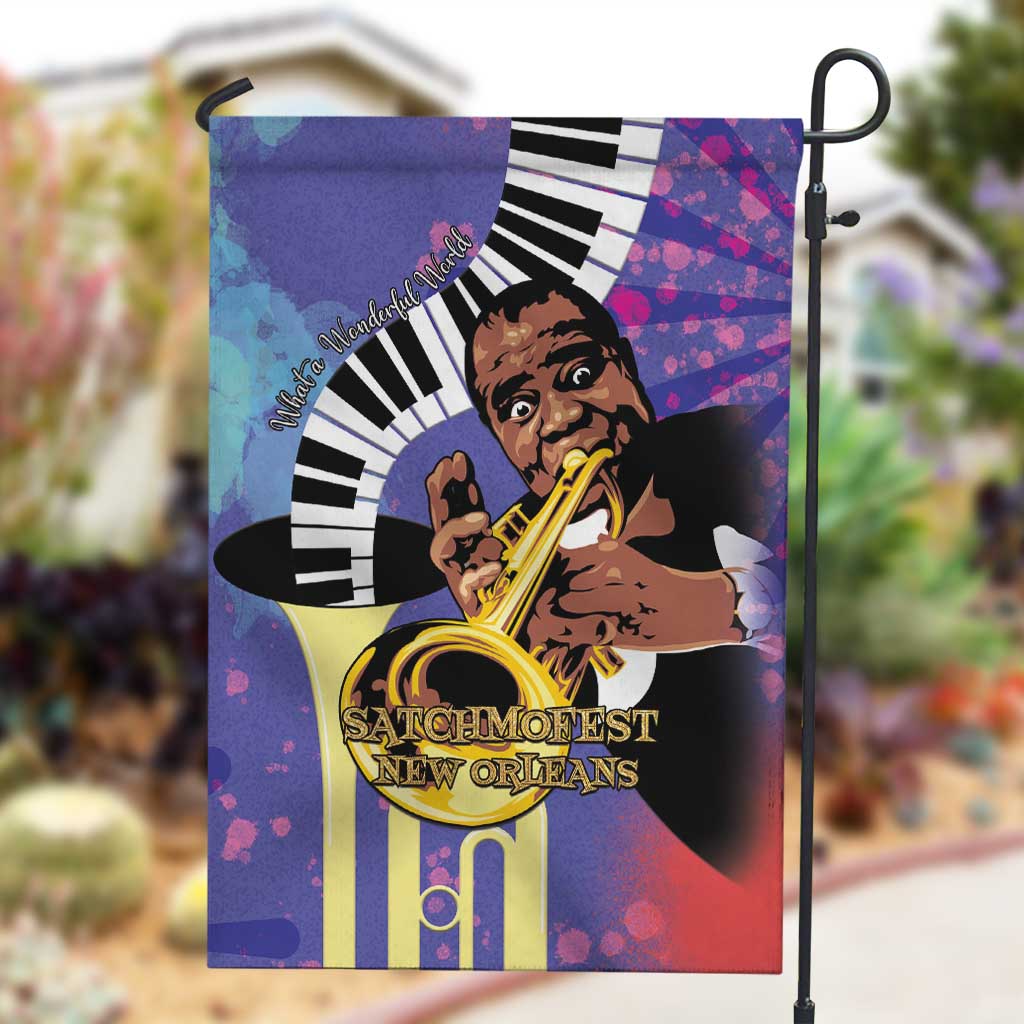Satchmofest What a Wonderful World Garden Flag King Of Jazz SummerFest - African Pride