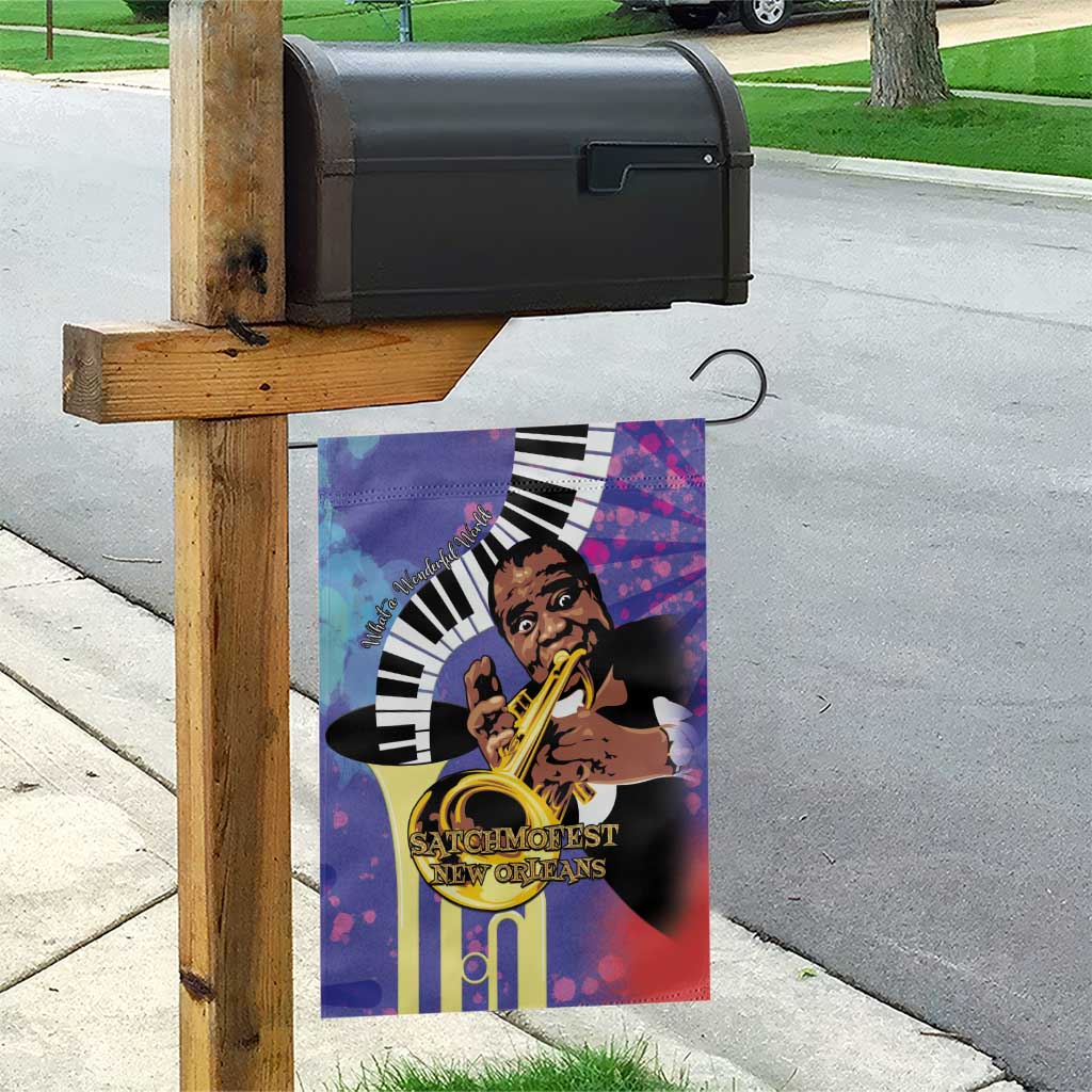 Satchmofest What a Wonderful World Garden Flag King Of Jazz SummerFest - African Pride