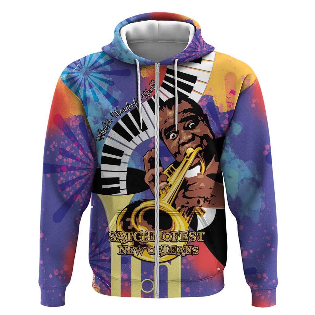 Satchmofest What a Wonderful World Hoodie King Of Jazz SummerFest - African Pride