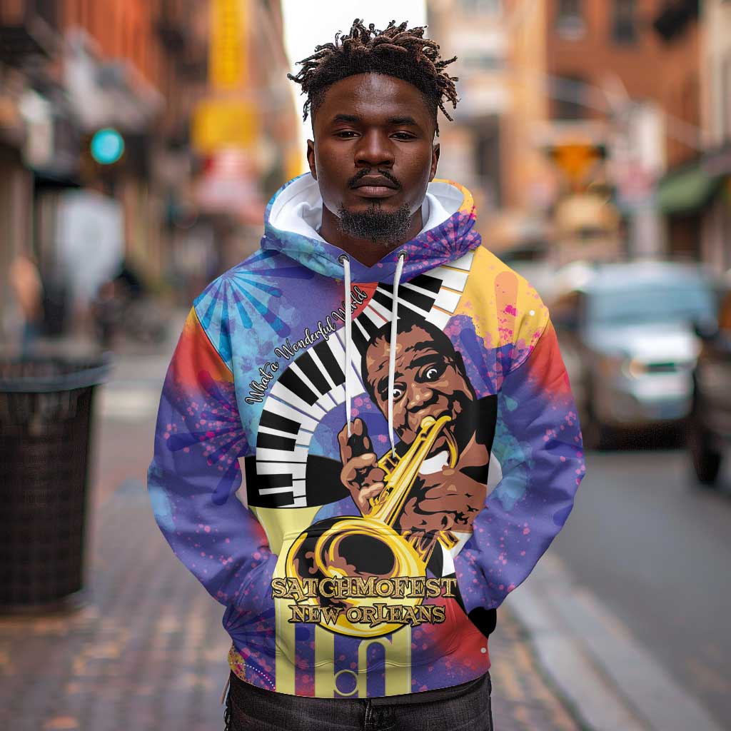 Satchmofest What a Wonderful World Hoodie King Of Jazz SummerFest - African Pride