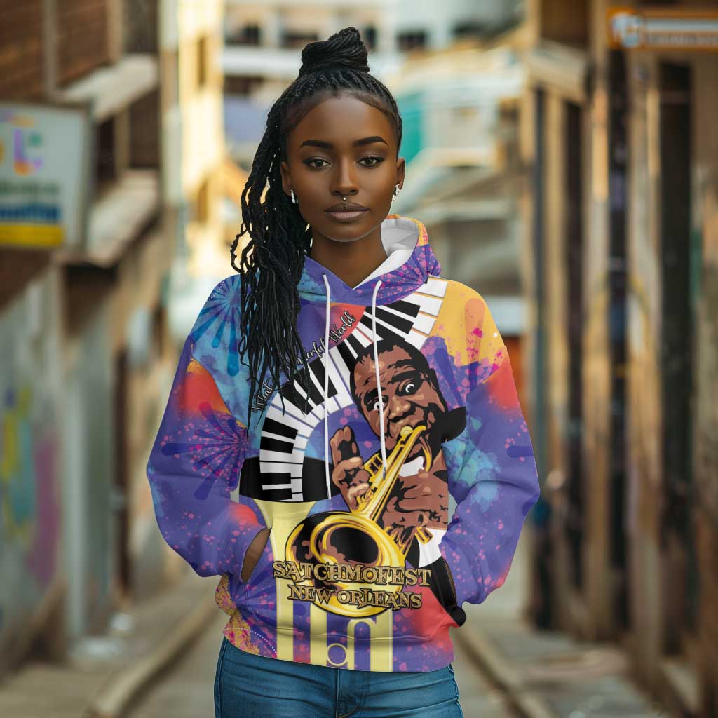 Satchmofest What a Wonderful World Hoodie King Of Jazz SummerFest - African Pride