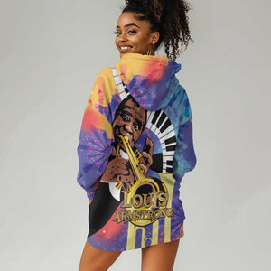 Satchmofest What a Wonderful World Hoodie Dress King Of Jazz SummerFest - African Pride