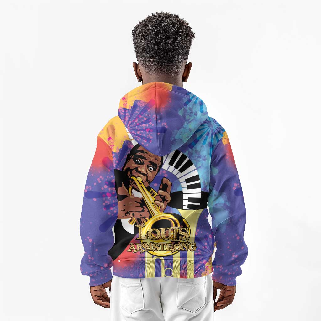 Satchmofest What a Wonderful World Kid Hoodie King Of Jazz SummerFest - African Pride