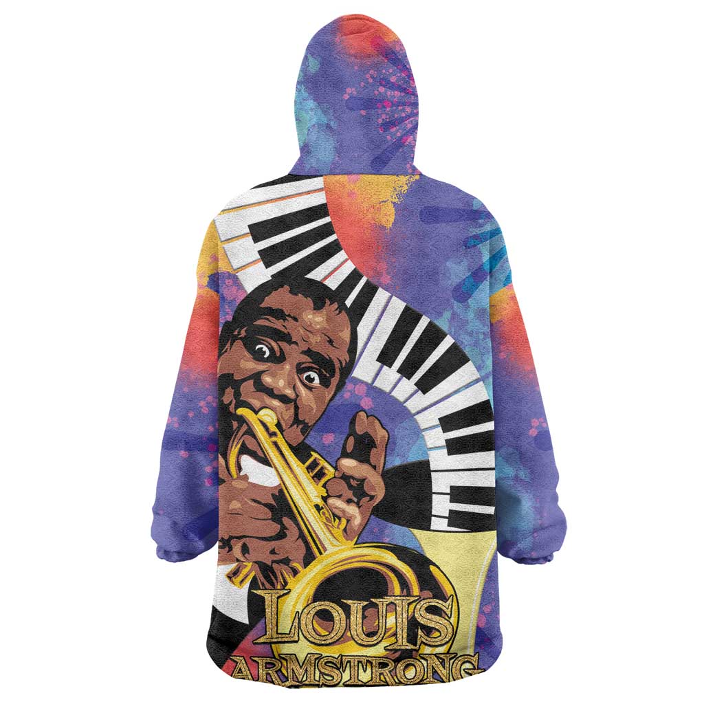 Satchmofest What a Wonderful World Kid Wearable Blanket Hoodie King Of Jazz SummerFest - African Pride