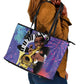 Satchmofest What a Wonderful World Leather Tote Bag King Of Jazz SummerFest - African Pride