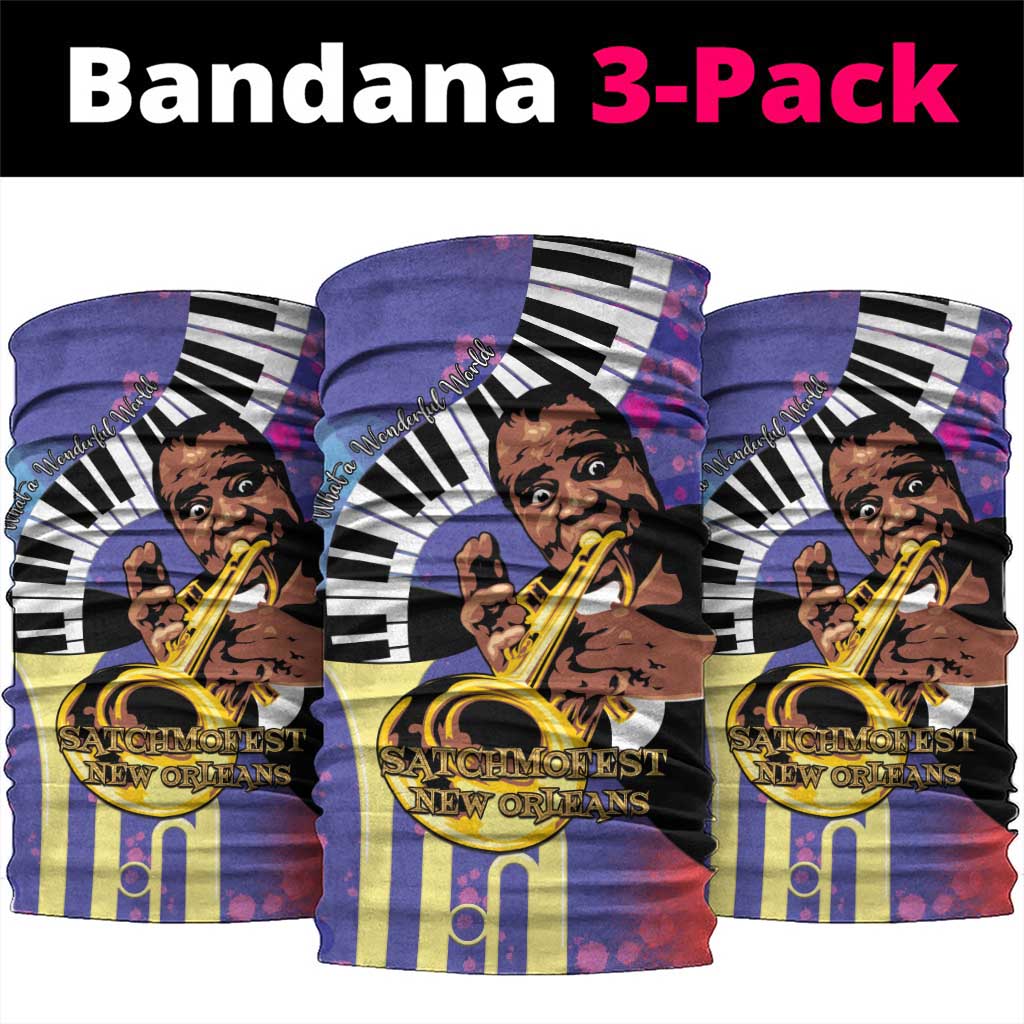 Satchmofest What a Wonderful World Neck Gaiter King Of Jazz SummerFest LT15