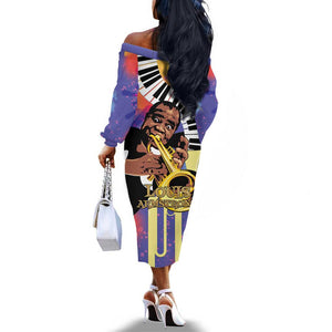 Satchmofest What a Wonderful World Off The Shoulder Long Sleeve Dress King Of Jazz SummerFest - African Pride