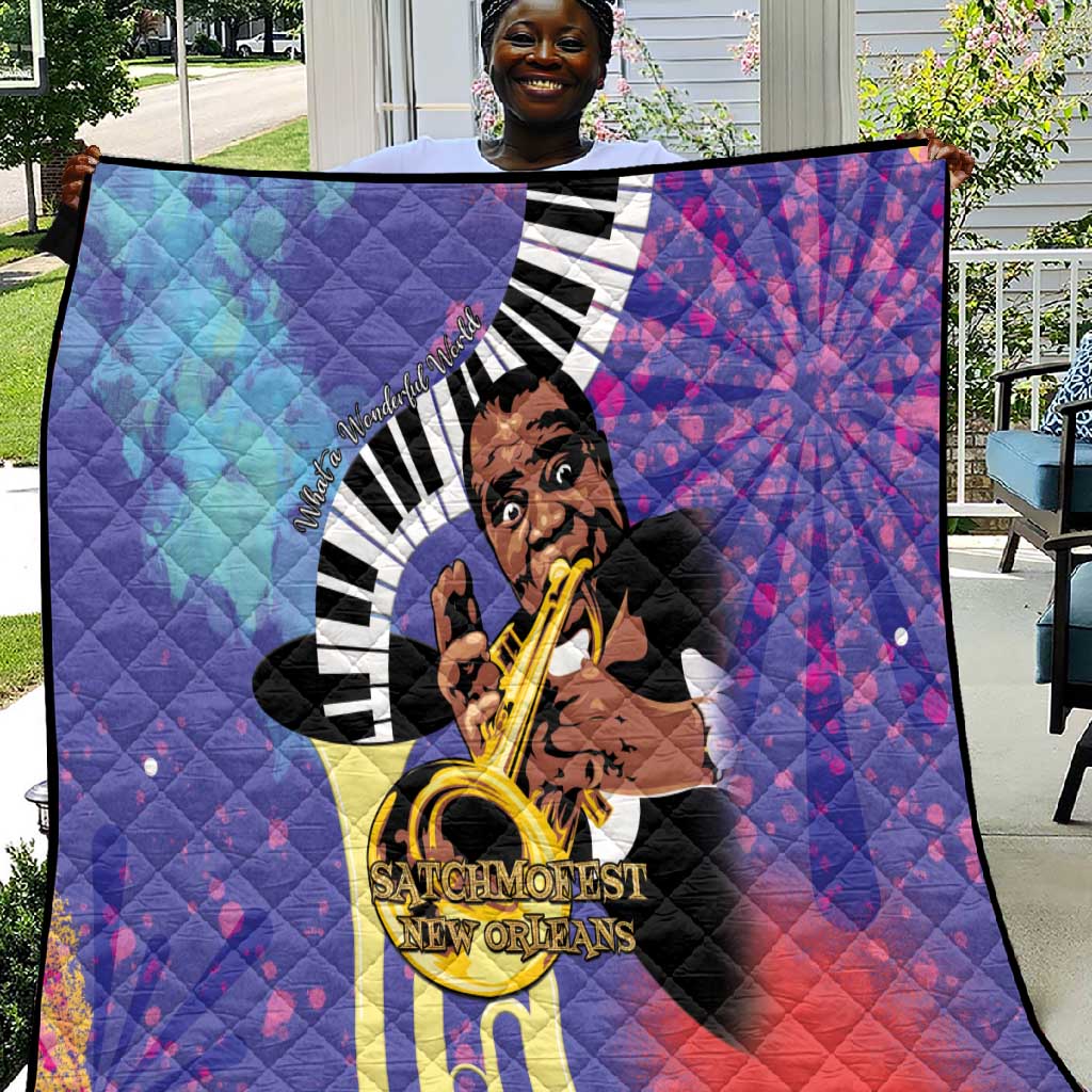 Satchmofest What a Wonderful World Quilt King Of Jazz SummerFest - African Pride
