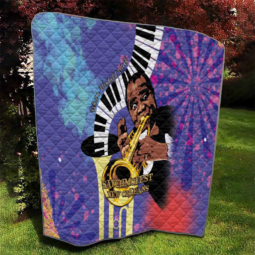 Satchmofest What a Wonderful World Quilt King Of Jazz SummerFest - African Pride