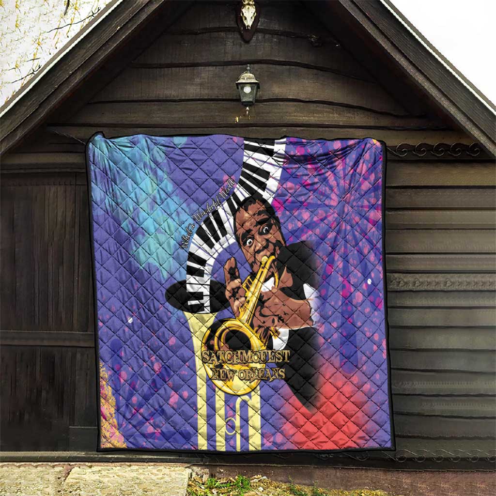 Satchmofest What a Wonderful World Quilt King Of Jazz SummerFest - African Pride