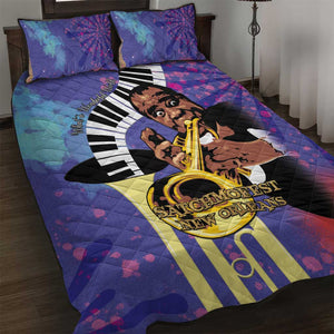 Satchmofest What a Wonderful World Quilt Bed Set King Of Jazz SummerFest - African Pride