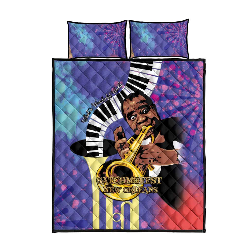 Satchmofest What a Wonderful World Quilt Bed Set King Of Jazz SummerFest - African Pride