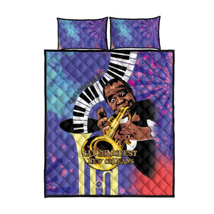 Satchmofest What a Wonderful World Quilt Bed Set King Of Jazz SummerFest - African Pride
