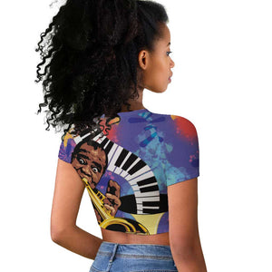 Satchmofest What a Wonderful World Raglan Cropped T shirt King Of Jazz SummerFest - African Pride