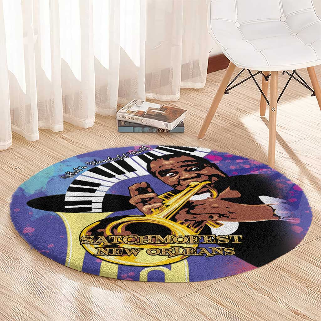 Satchmofest What a Wonderful World Round Carpet King Of Jazz SummerFest - African Pride