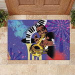 Satchmofest What a Wonderful World Rubber Doormat King Of Jazz SummerFest - African Pride