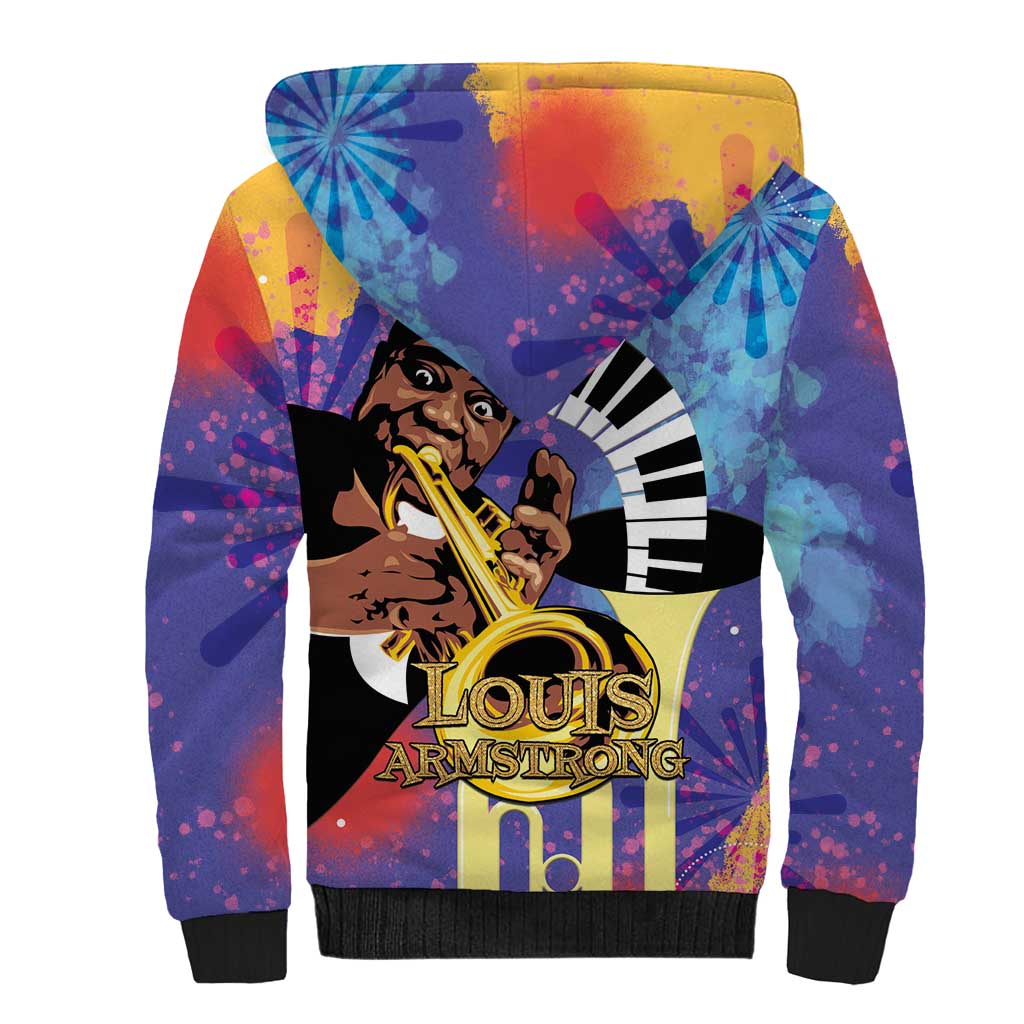Satchmofest What a Wonderful World Sherpa Hoodie King Of Jazz SummerFest - African Pride