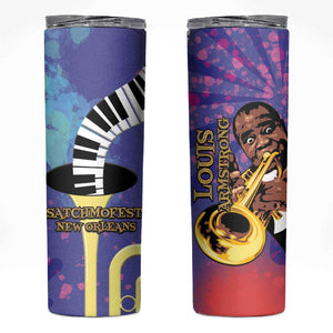 Satchmofest What a Wonderful World Skinny Tumbler King Of Jazz SummerFest - African Pride