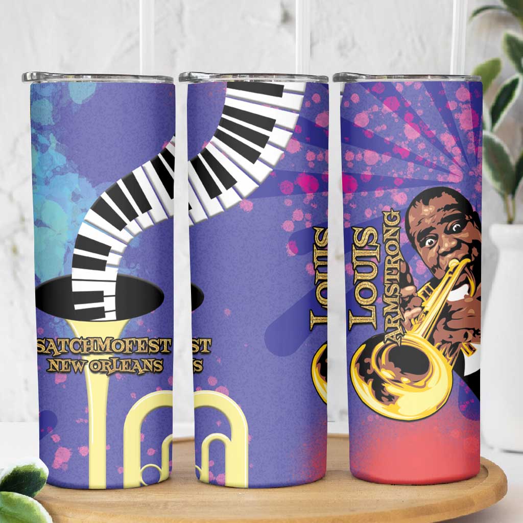 Satchmofest What a Wonderful World Skinny Tumbler King Of Jazz SummerFest - African Pride