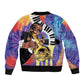 Satchmofest What a Wonderful World Sleeve Zip Bomber Jacket King Of Jazz SummerFest - African Pride
