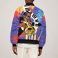 Satchmofest What a Wonderful World Sleeve Zip Bomber Jacket King Of Jazz SummerFest - African Pride