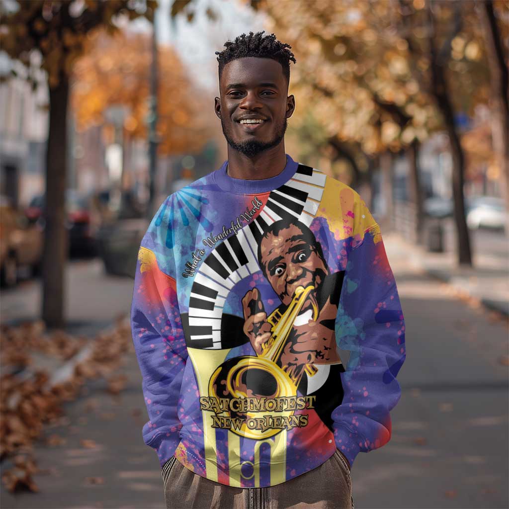 Satchmofest What a Wonderful World Sweatshirt King Of Jazz SummerFest - African Pride