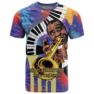 Satchmofest What a Wonderful World T shirt King Of Jazz SummerFest - African Pride