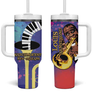 Satchmofest What a Wonderful World Tumbler With Handle King Of Jazz SummerFest - African Pride