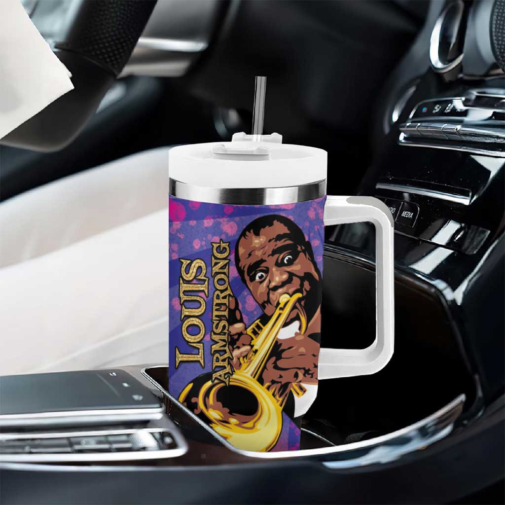 Satchmofest What a Wonderful World Tumbler With Handle King Of Jazz SummerFest - African Pride